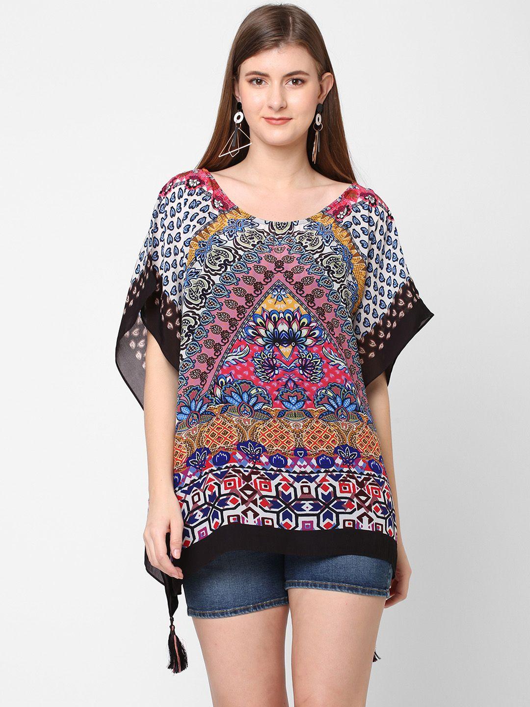 cloth haus india multicoloured print kaftan top