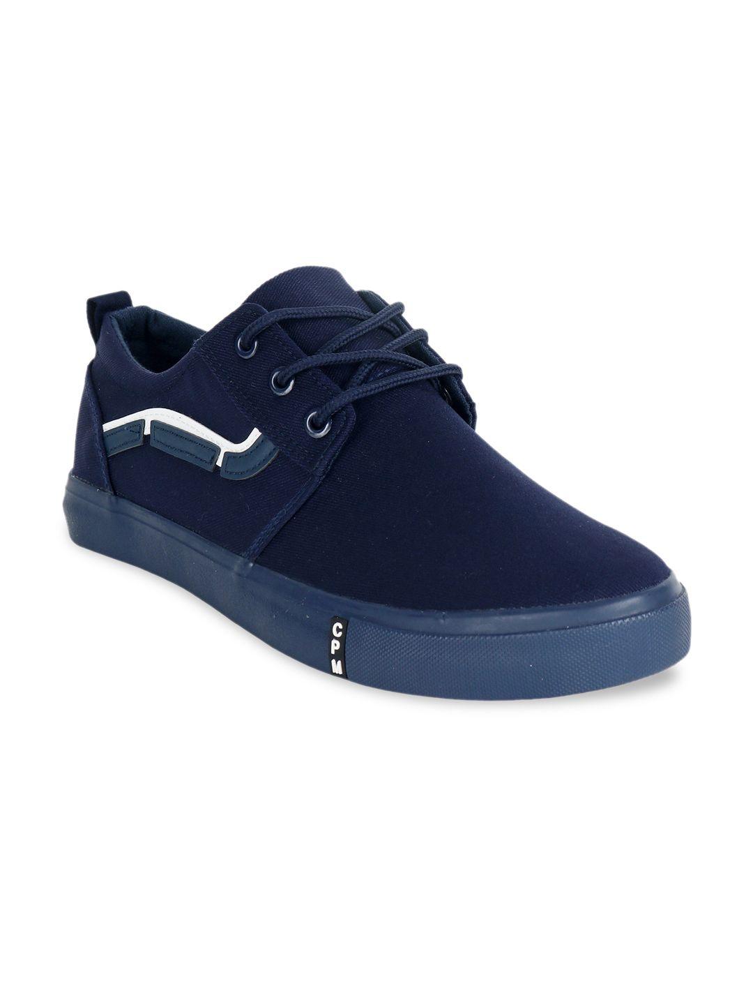 cipramo sports men navy blue canvas sneakers