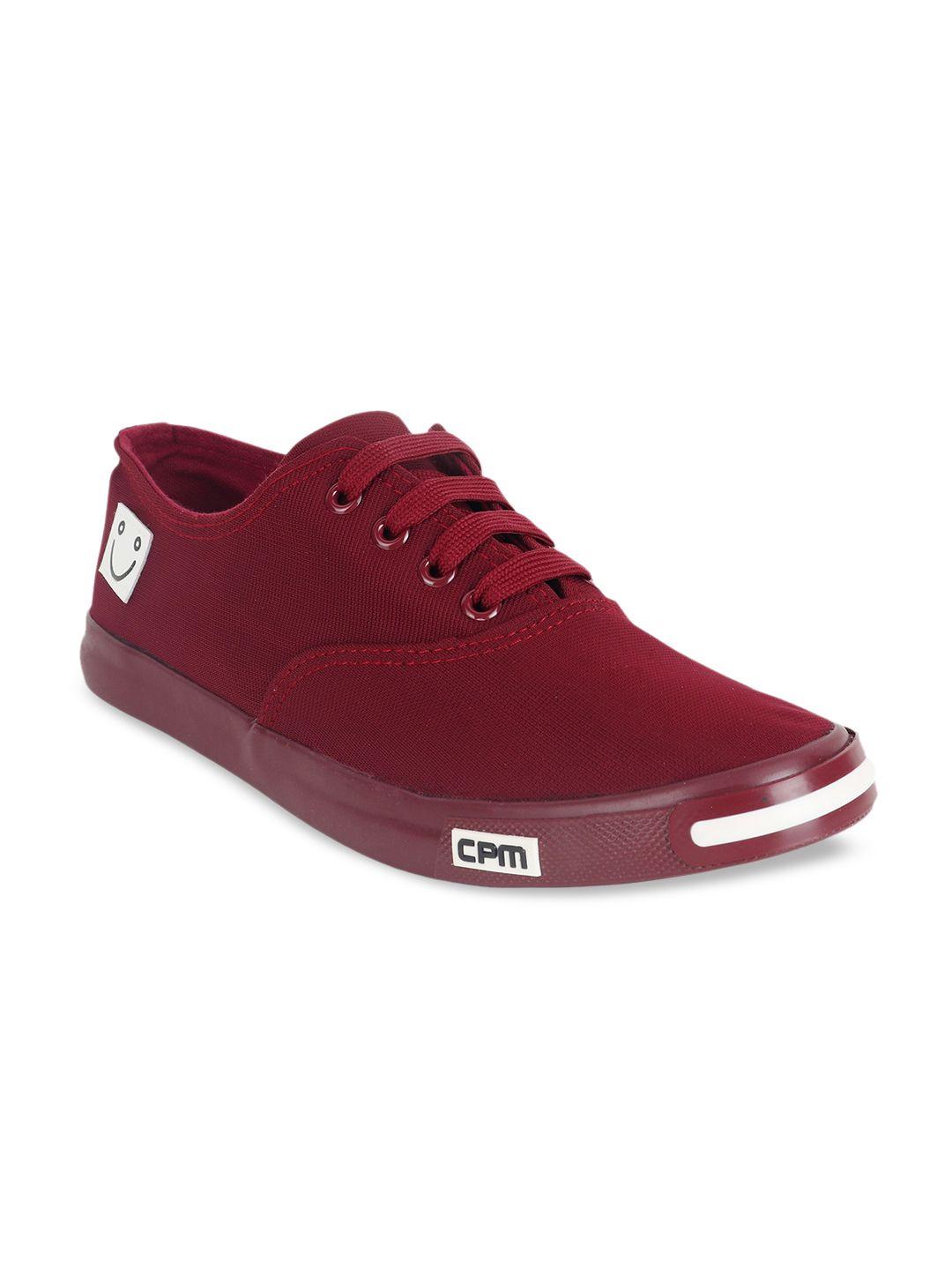 cipramo sports men maroon solid sneakers