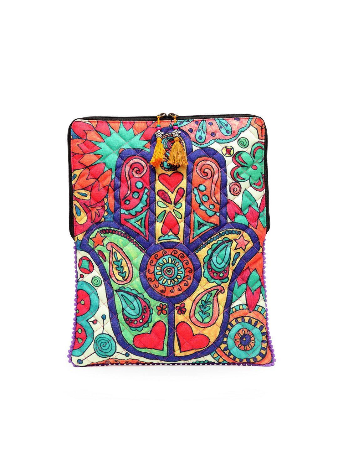 the house of tara unisex red & green printed laptop sleeve