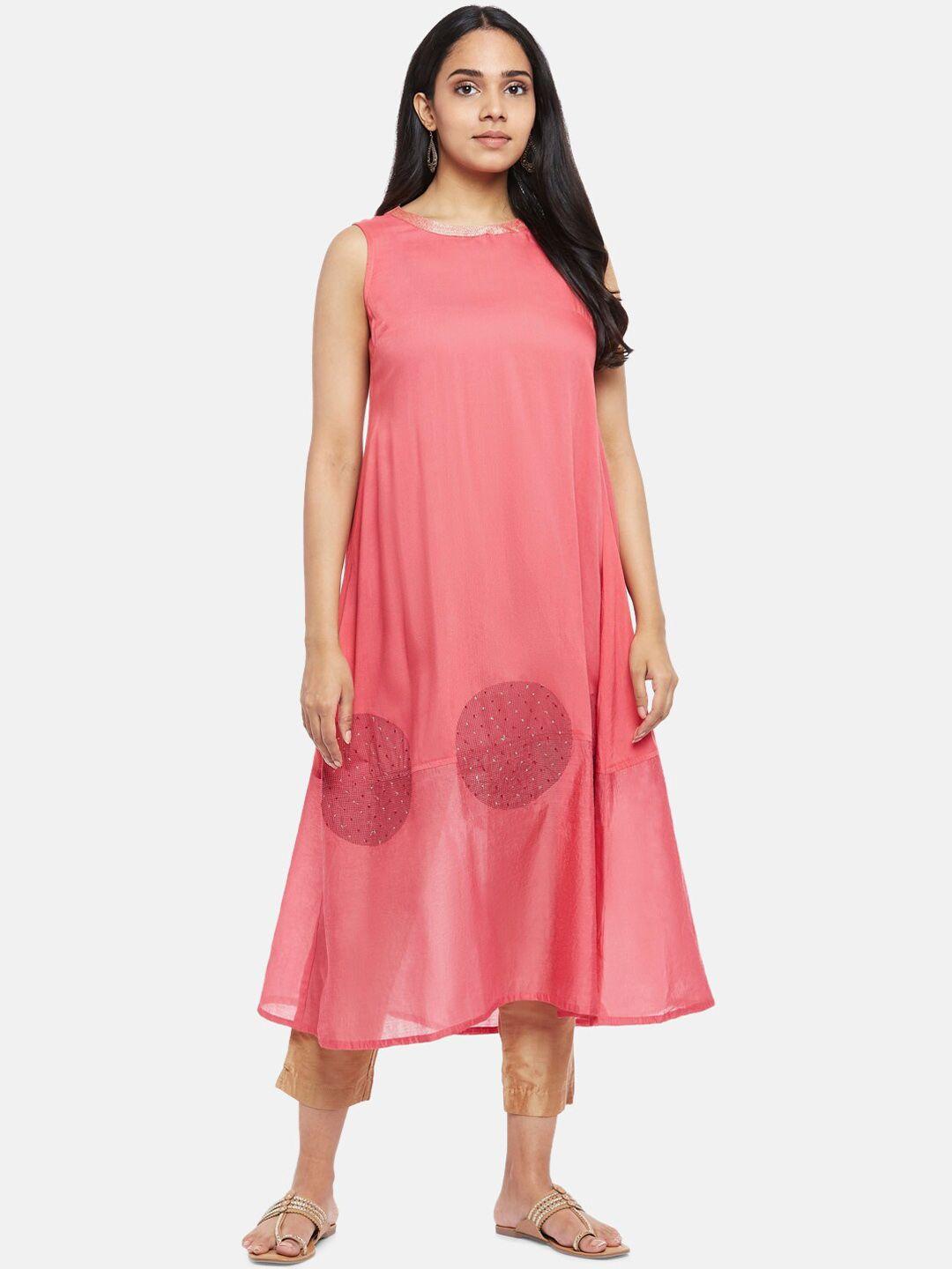 rangmanch by pantaloons woman pink kurta