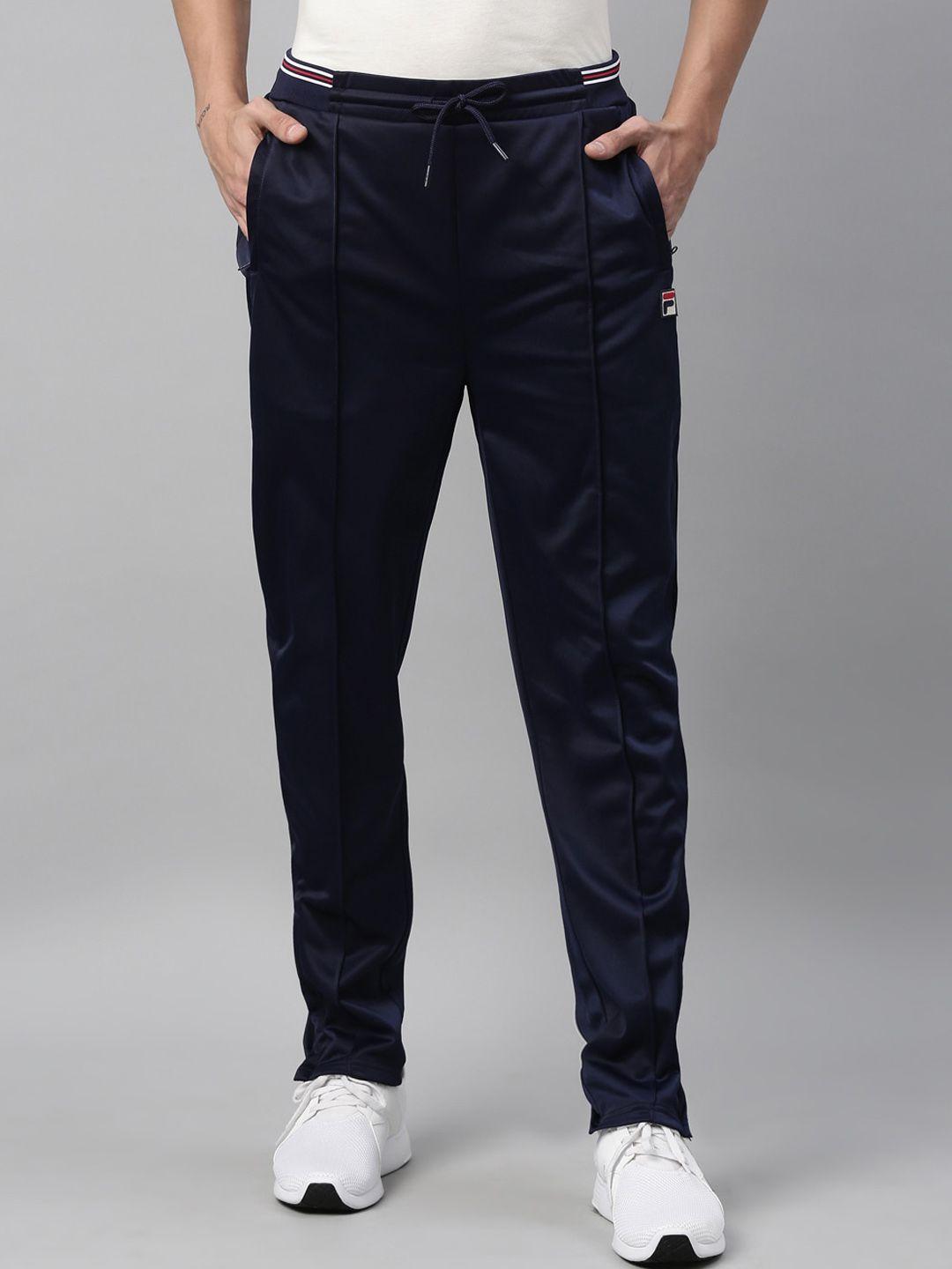 fila men navy blue solid track pants