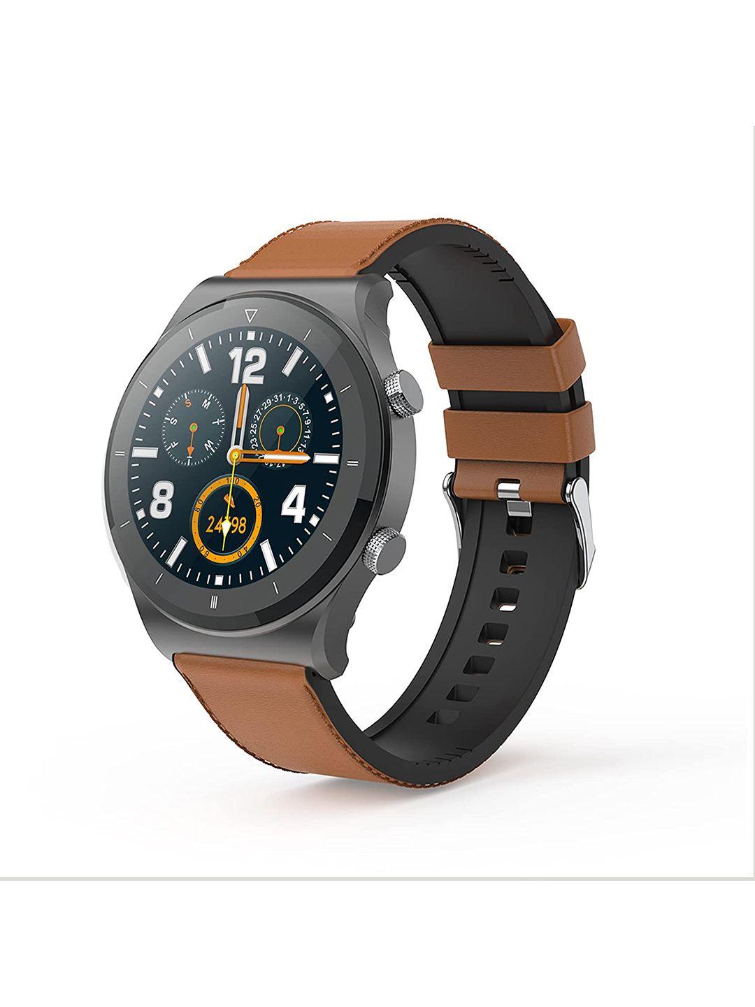 pebble revo bluetooth calling smartwatch - tan brown