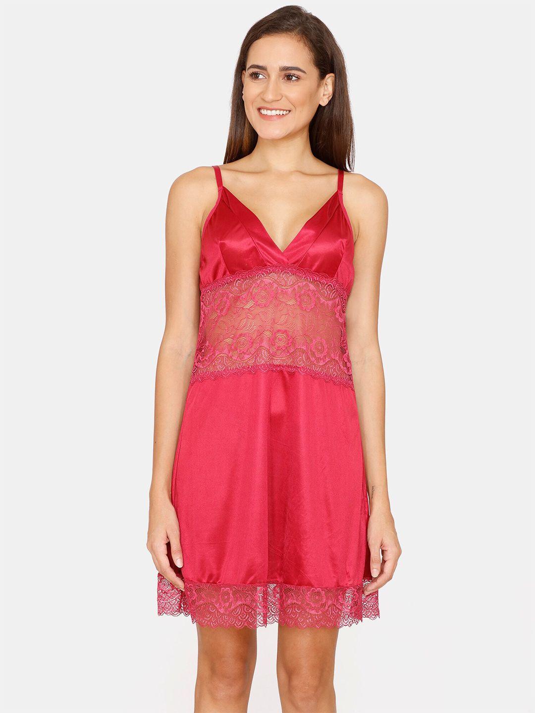 zivame red satin baby doll