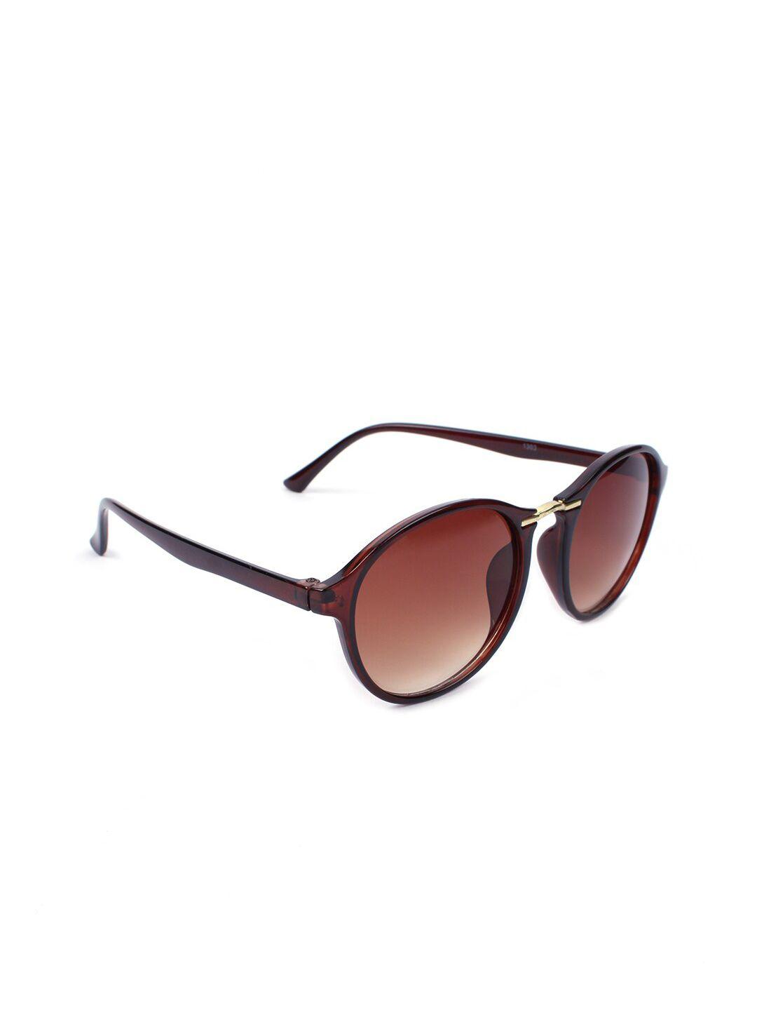 fuzoku men brown full rim round sunglasses