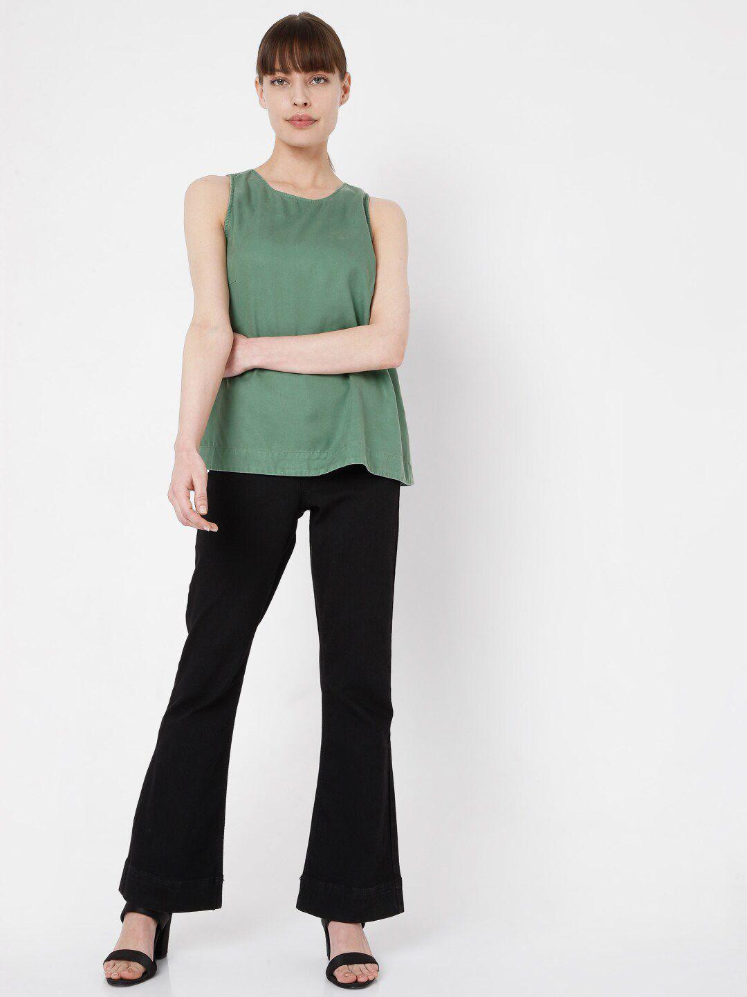 vero moda women green a-line top