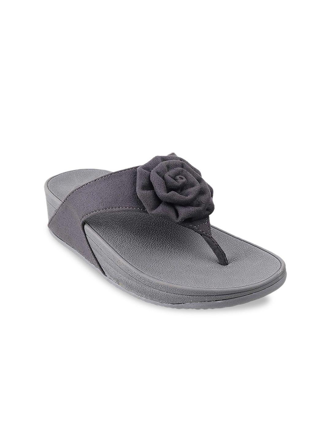 mochi women grey t-strap flats