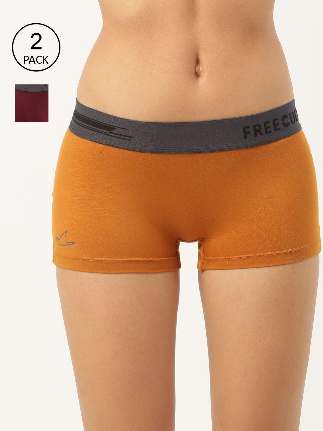 freecultr women pack of 2 solid boy shorts