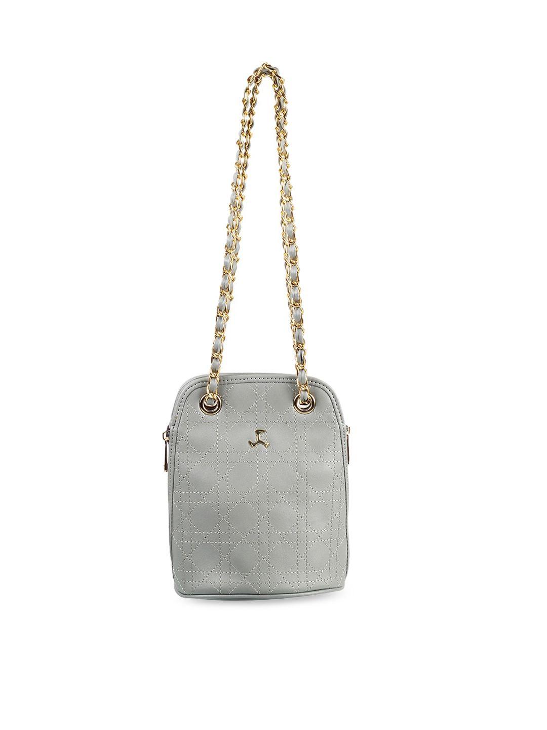 mochi grey pu structured sling bag