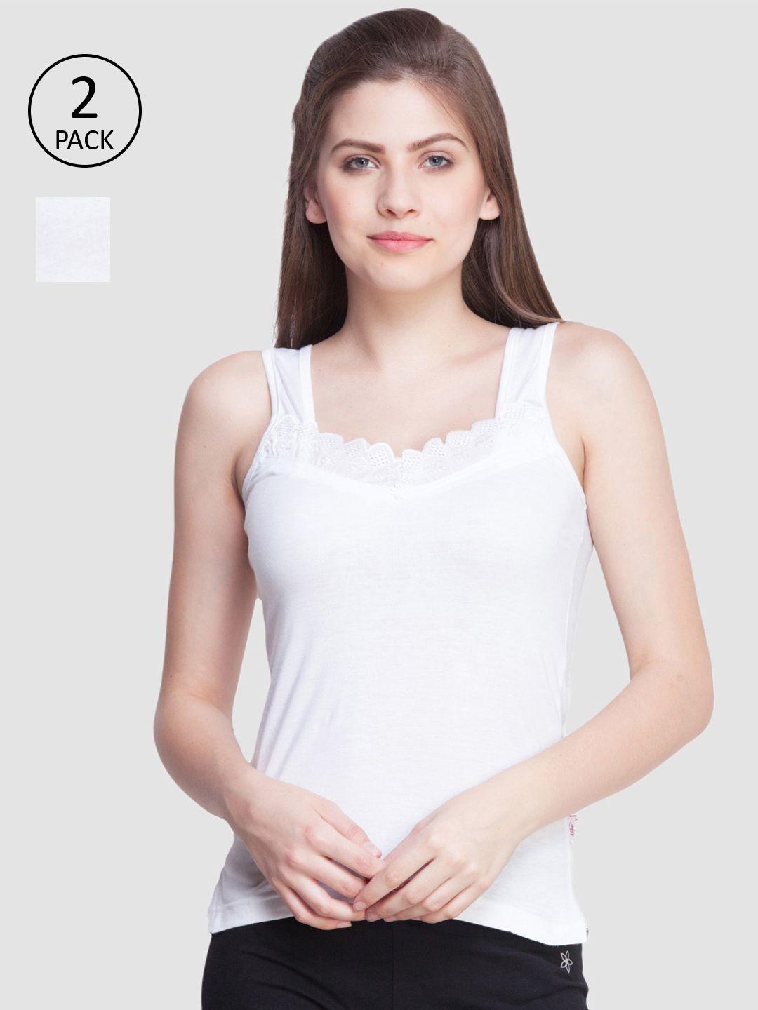 dollar missy women white pack of 2 solid cotton camisole