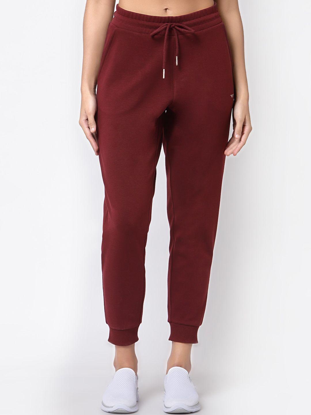 mode by red tape women maroon solid joggers