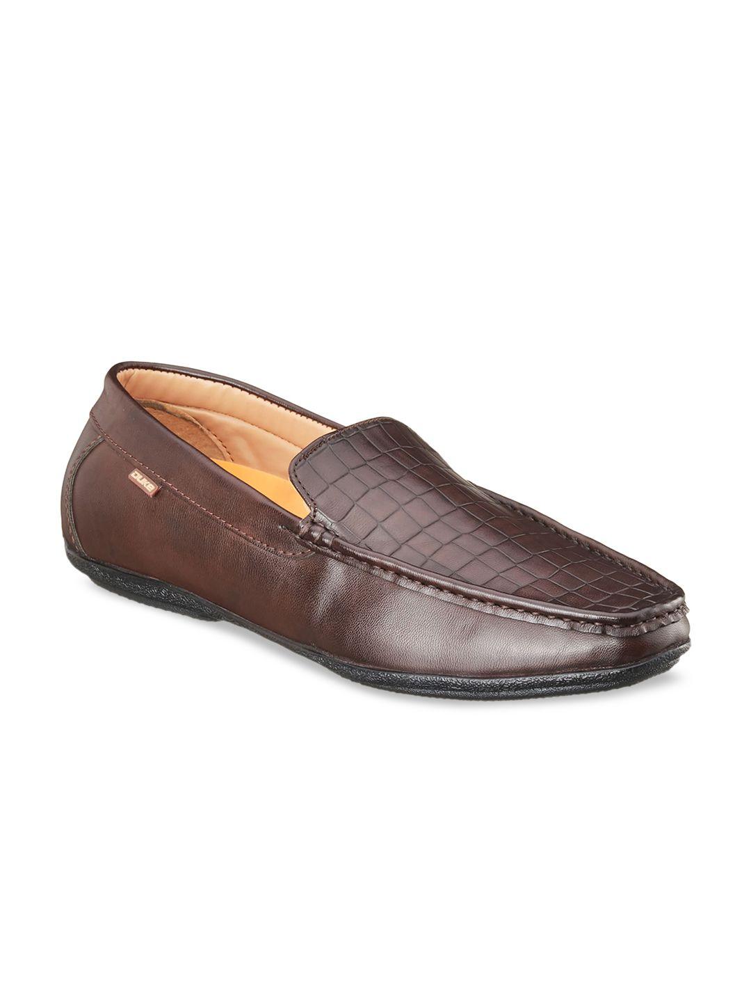 duke men brown woven design loafers