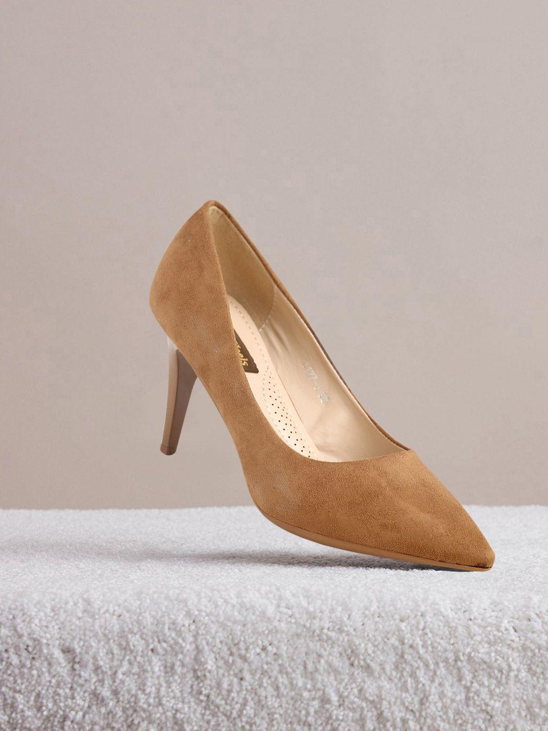 flat n heels khaki suede stiletto pumps