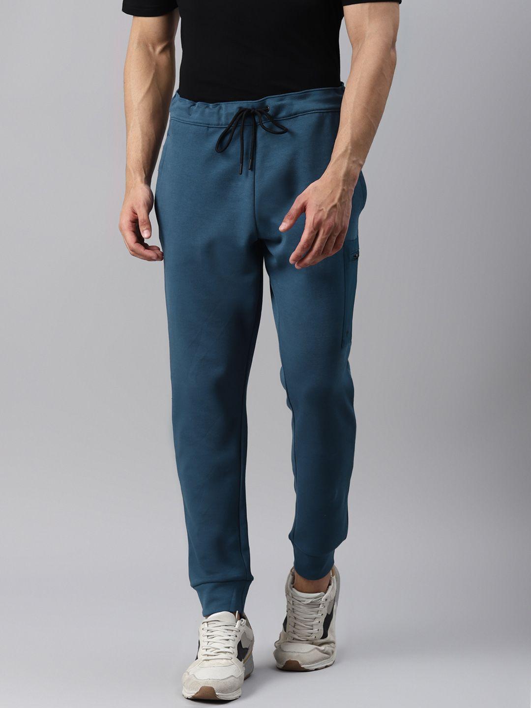 marks & spencer men teal blue solid joggers