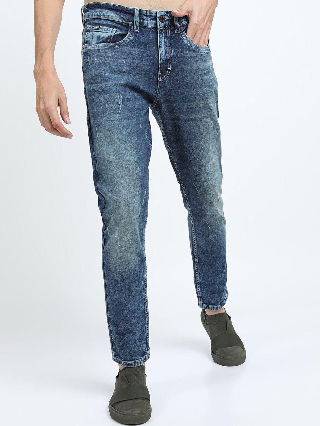 highlander men blue tapered fit stretchable jeans