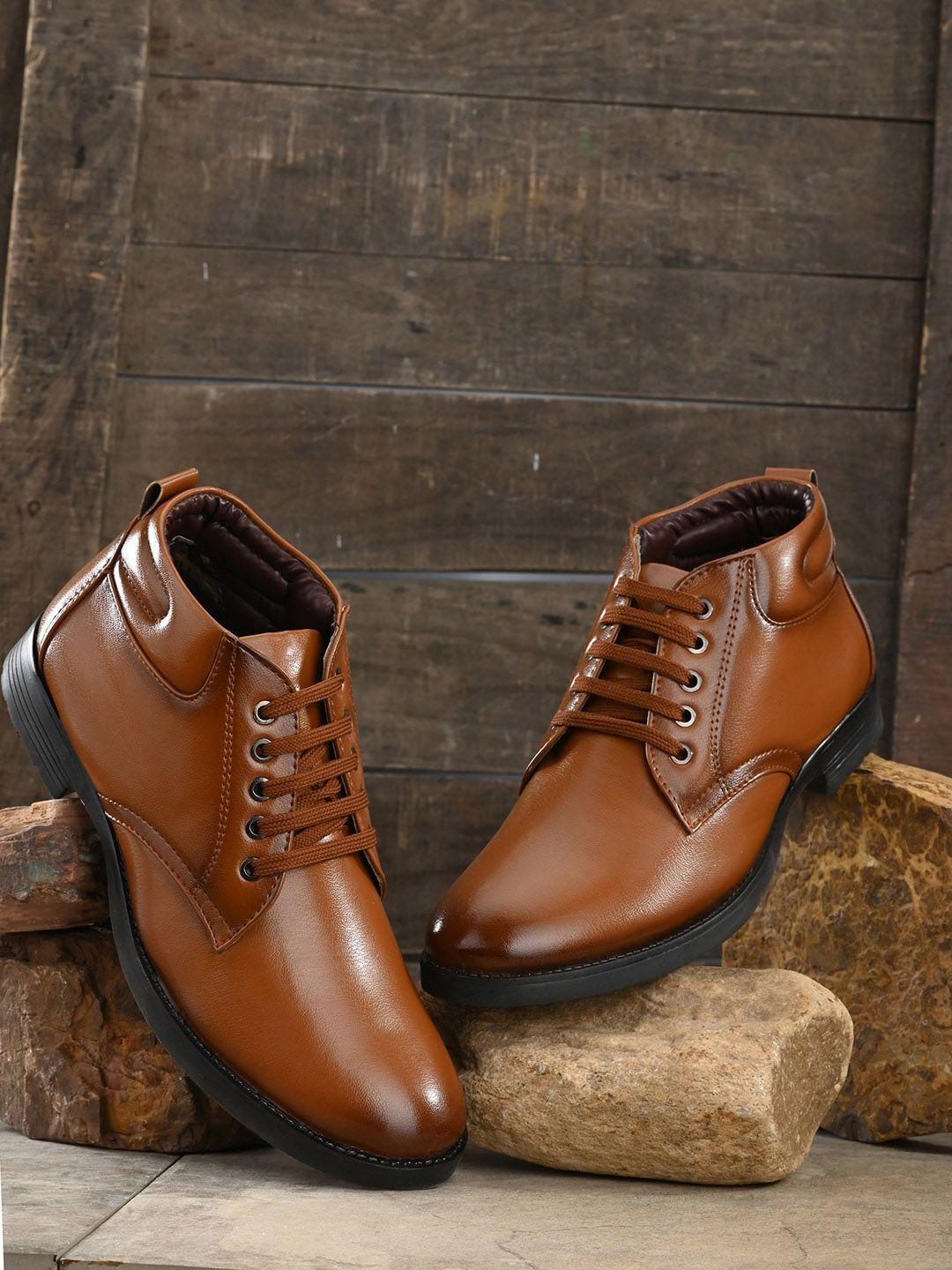 mactree men tan pu flat boots