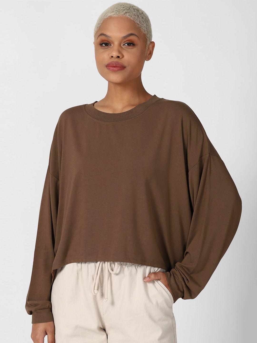 forever 21 women khaki solid drop sleeves top