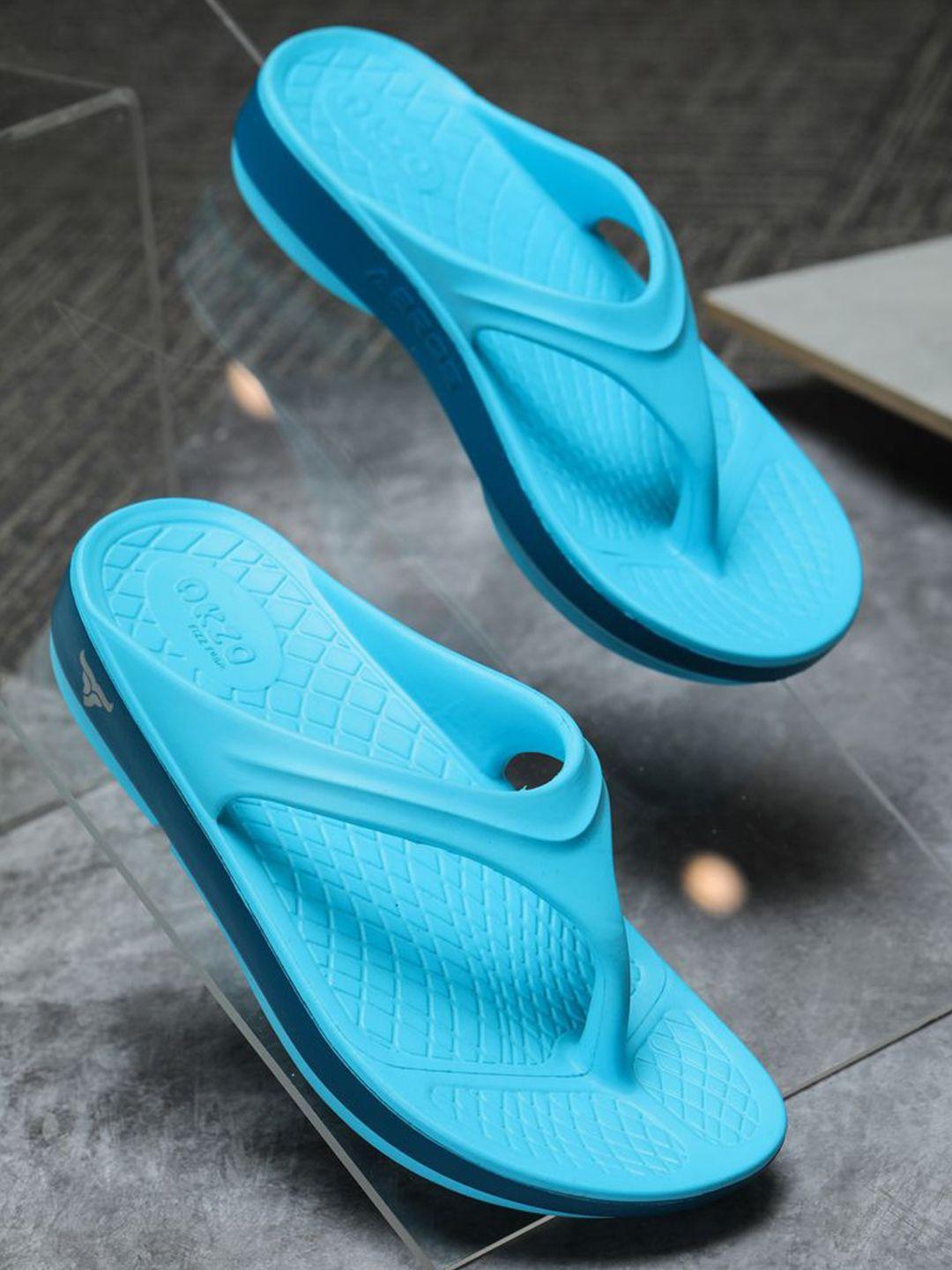 abros women blue rubber thong flip-flops