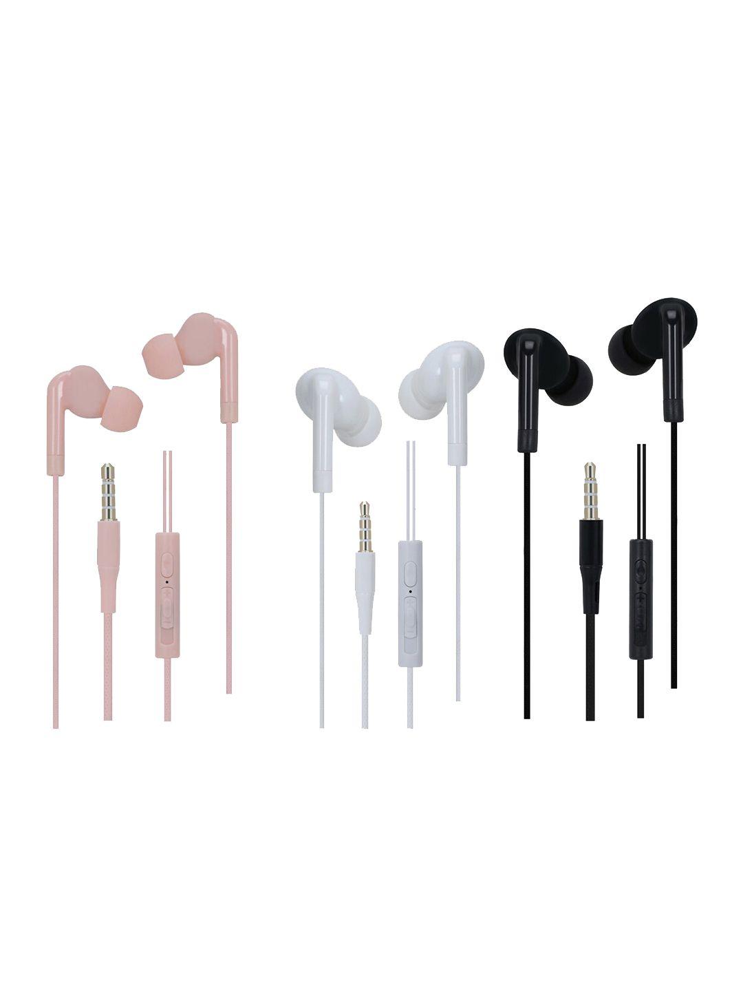 swagme pack of 3 solid bassbest ie010 in-ear wired earphones with mic & extra bass