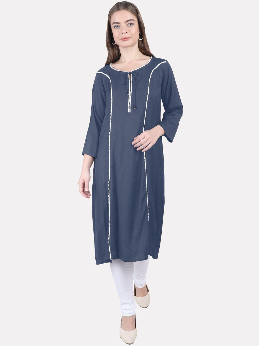 kalini women grey thread work kurta