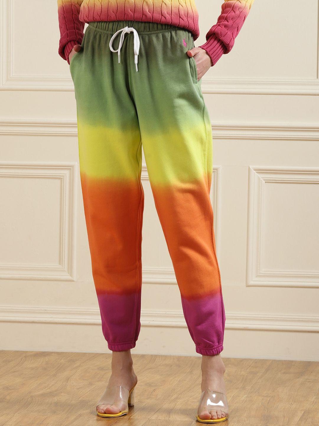 polo ralph lauren women multicoloured pure cotton joggers