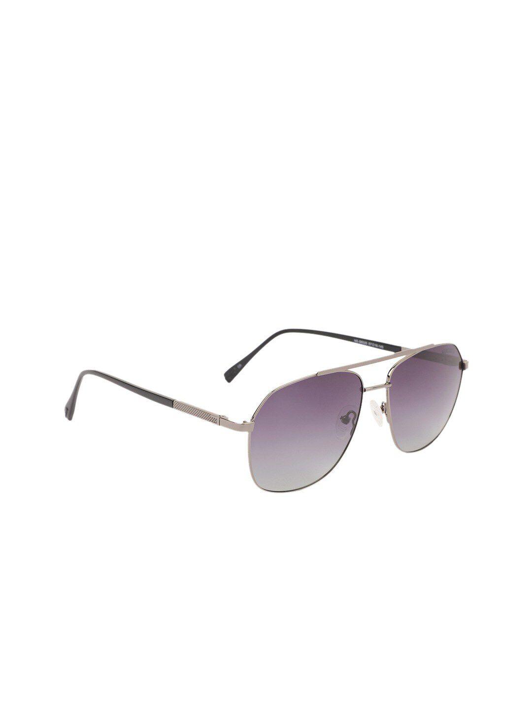 marc louis unisex grey lens & gunmetal-toned square sunglasses with uv protected lens