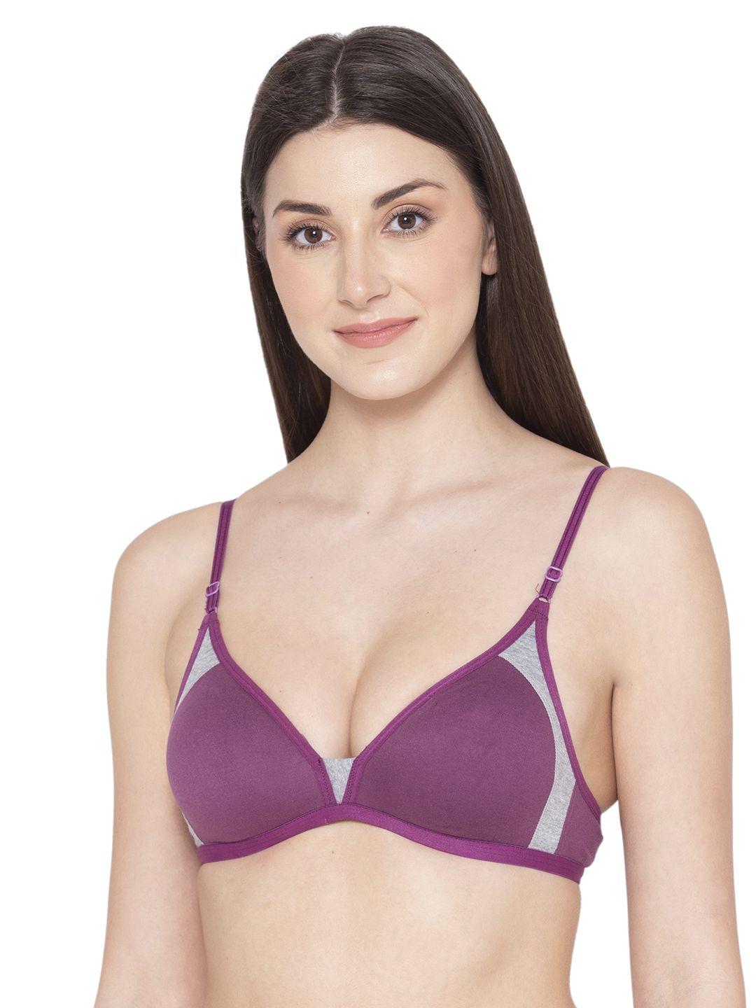 groversons paris beauty women burgundy non padded non wired t-shirt bra