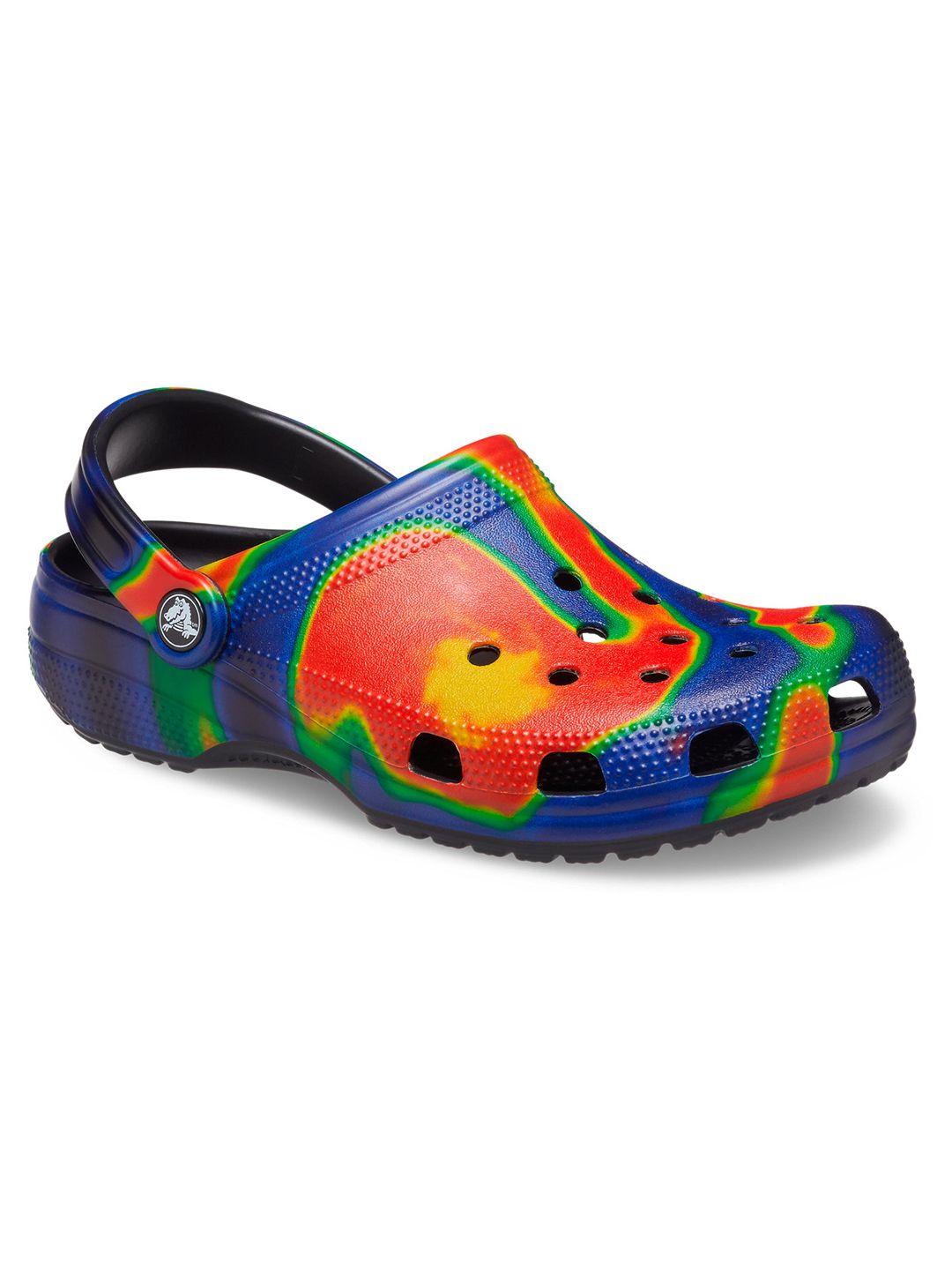 crocs unisex navy blue printed croslite clogs