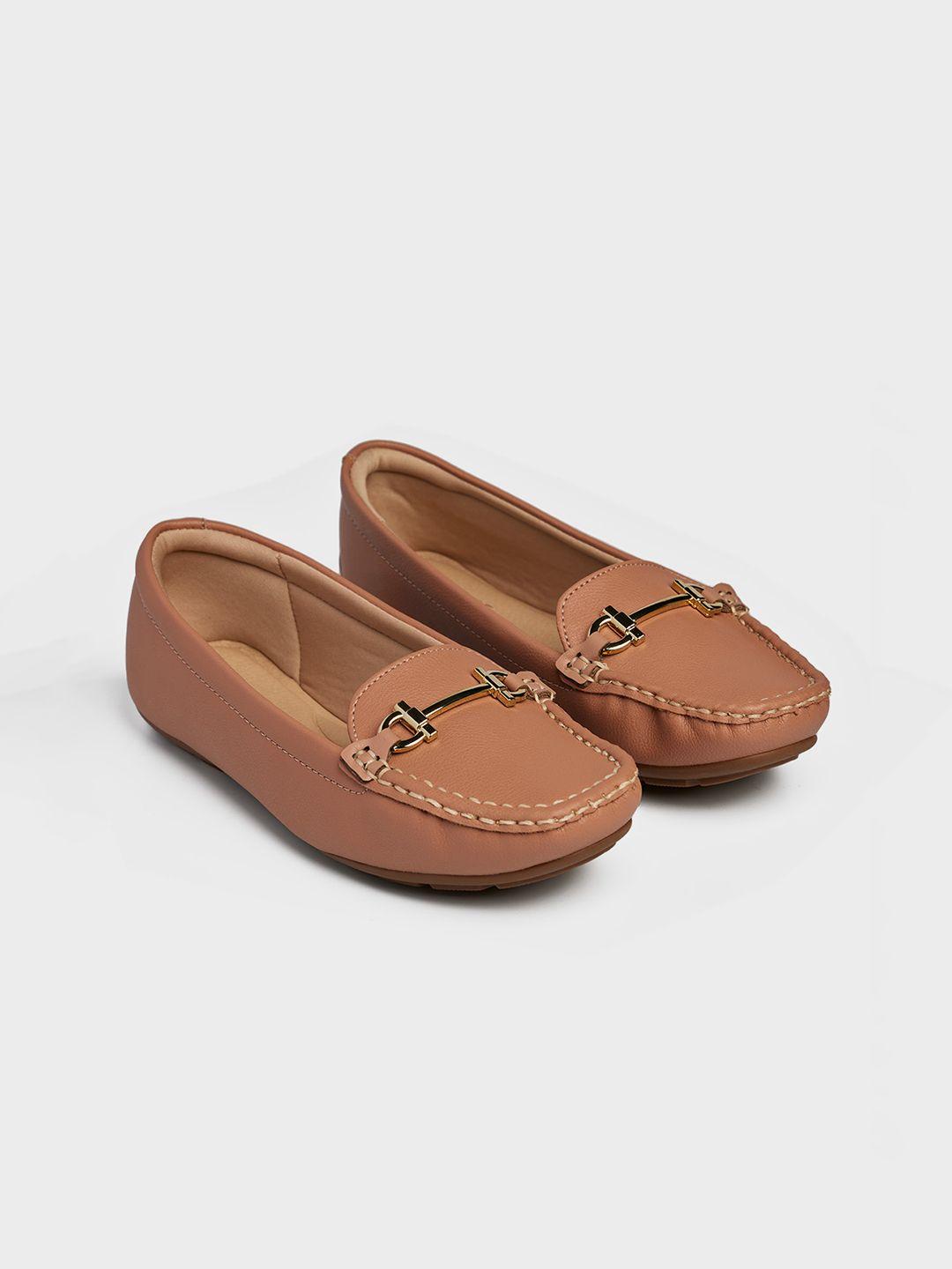 modare women nude-coloured pu loafers