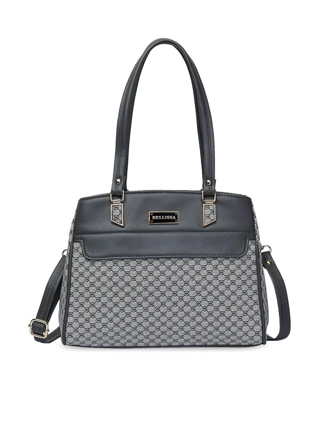 bellissa grey pu structured shoulder bag