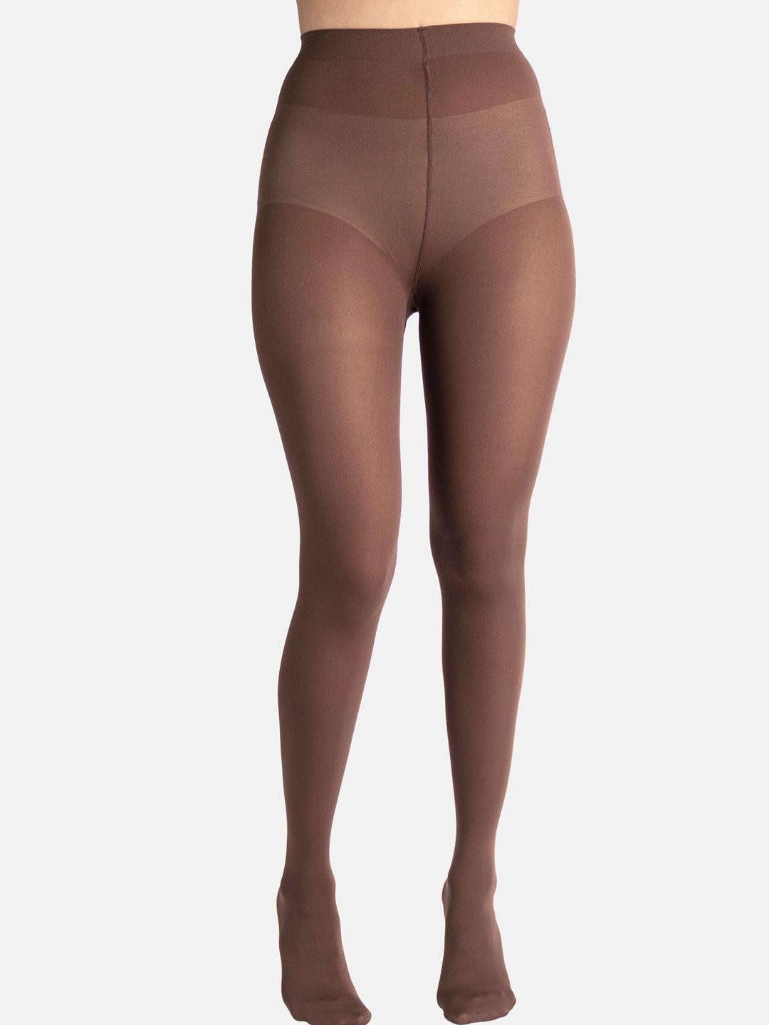 theater women brown solid brun stockings