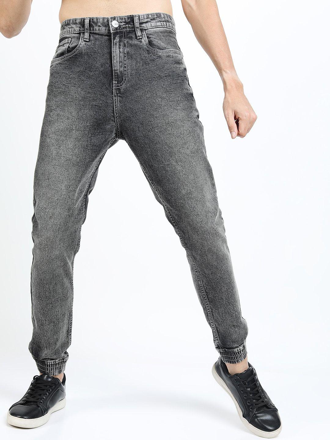 ketch men grey jogger heavy fade stretchable jeans