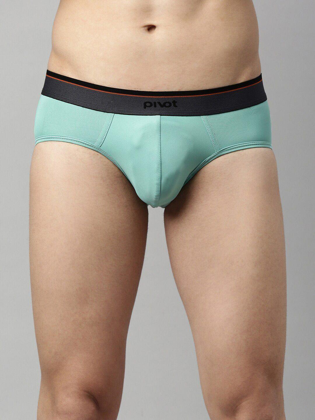 pivot sea green men solid basic briefs