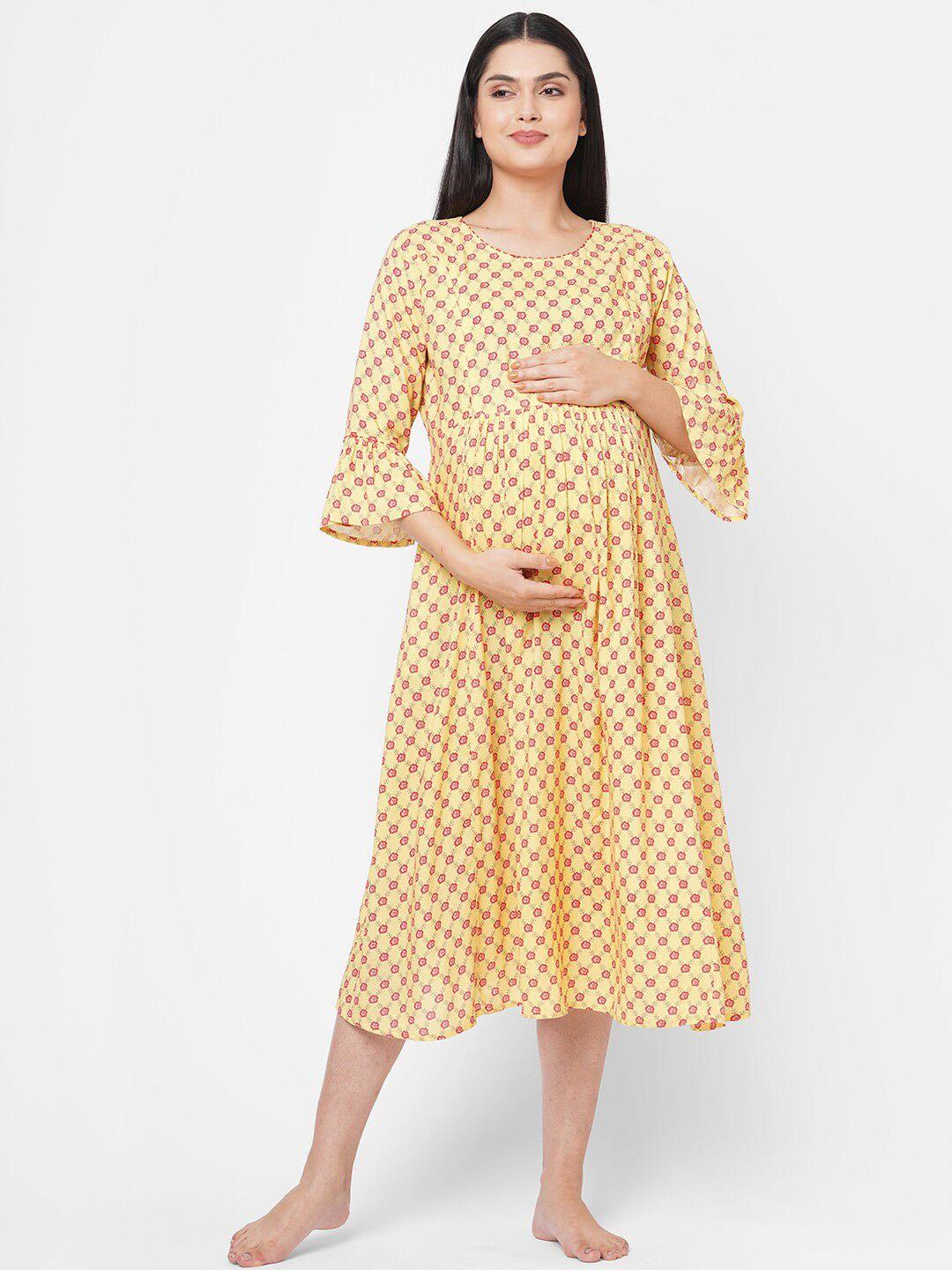 sweet dreams yellow printed nightdress