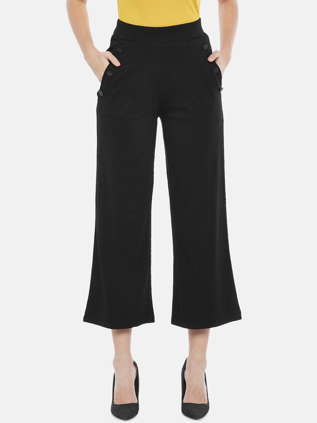 annabelle by pantaloons women black culottes trousers