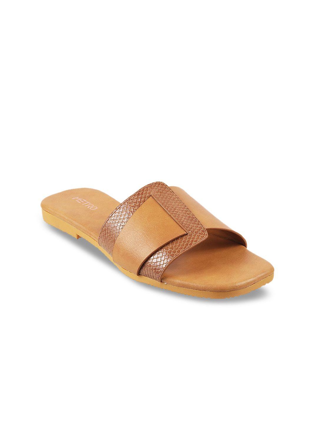 metro women tan open toe flats