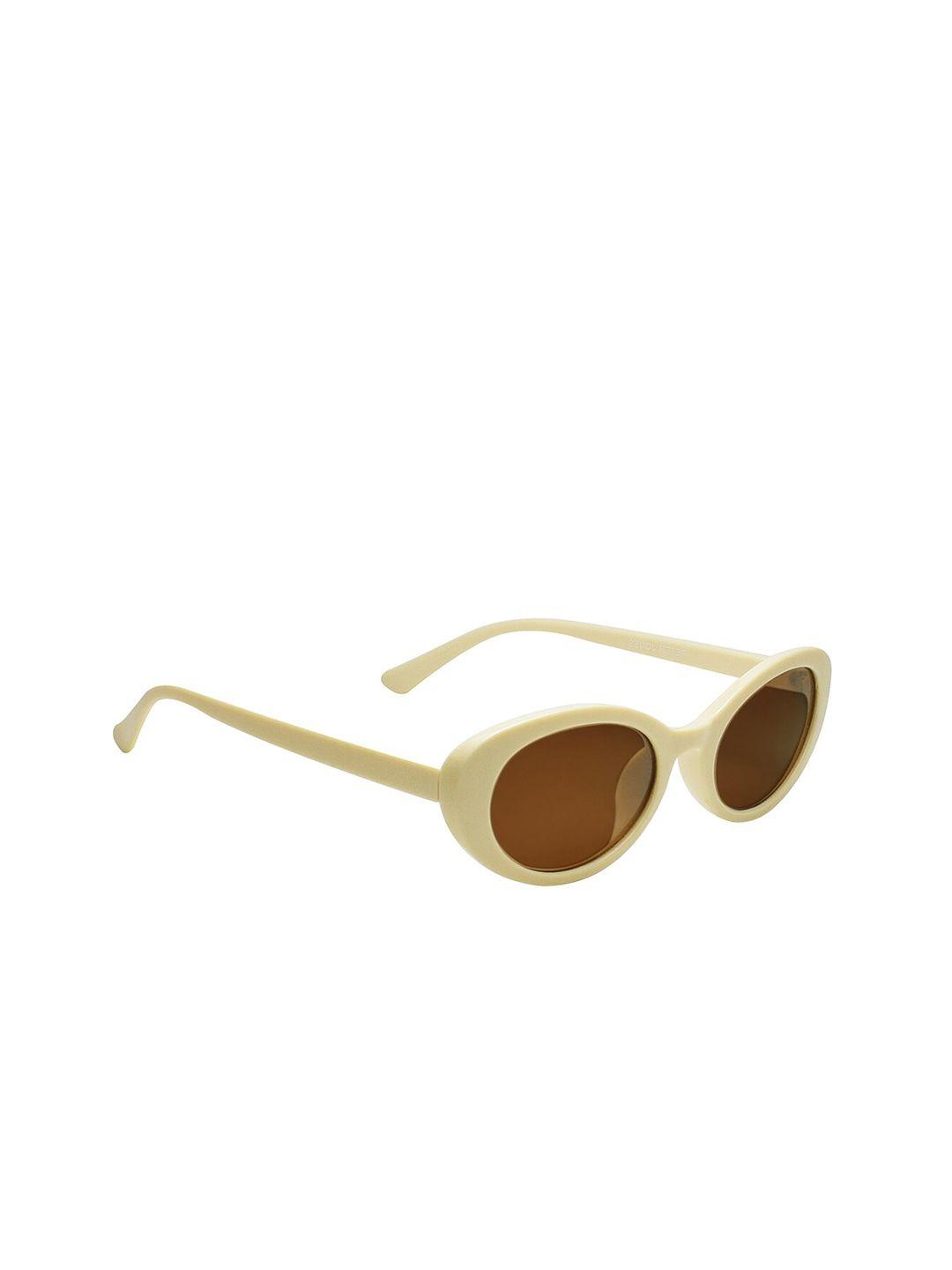 peter jones eyewear women brown lens & cream-coloured cateye sunglasses with uv protected lens 13026cr