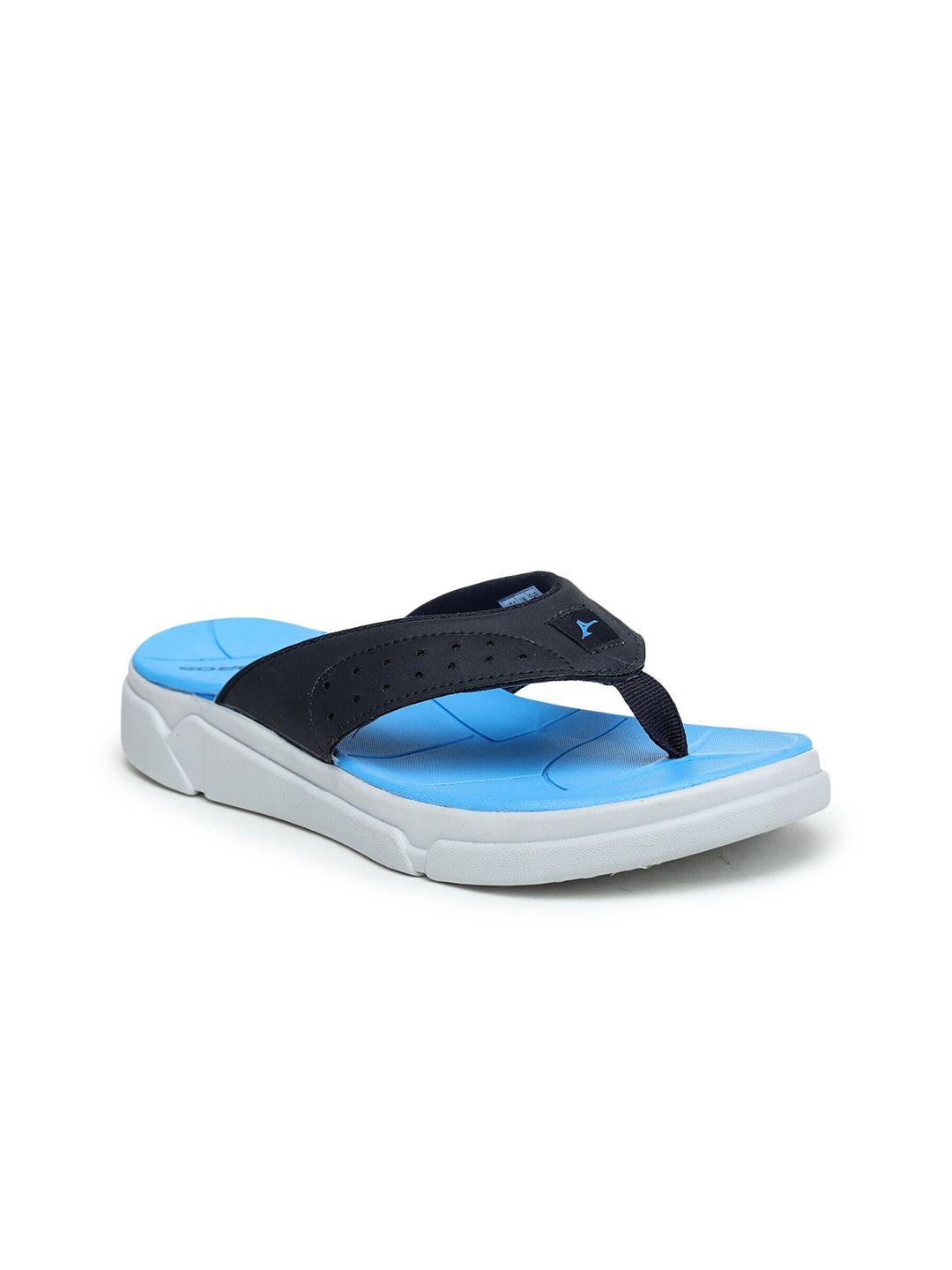 abros men navy blue & white thong flip flops