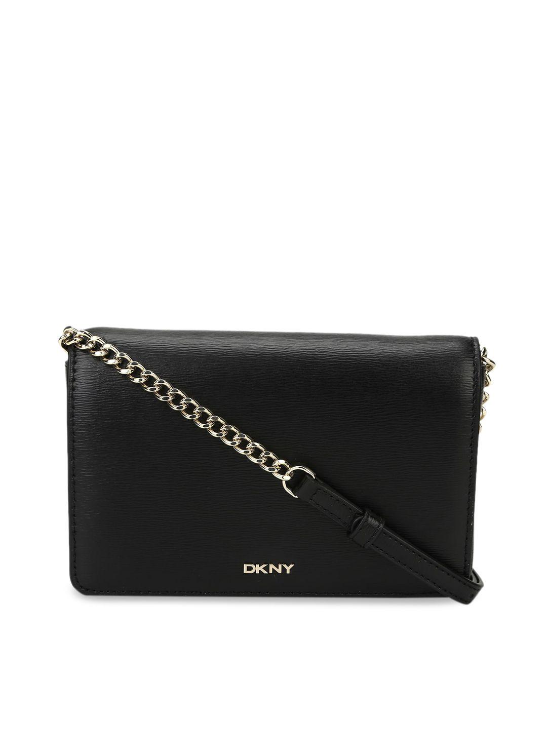 dkny black leather sling bag