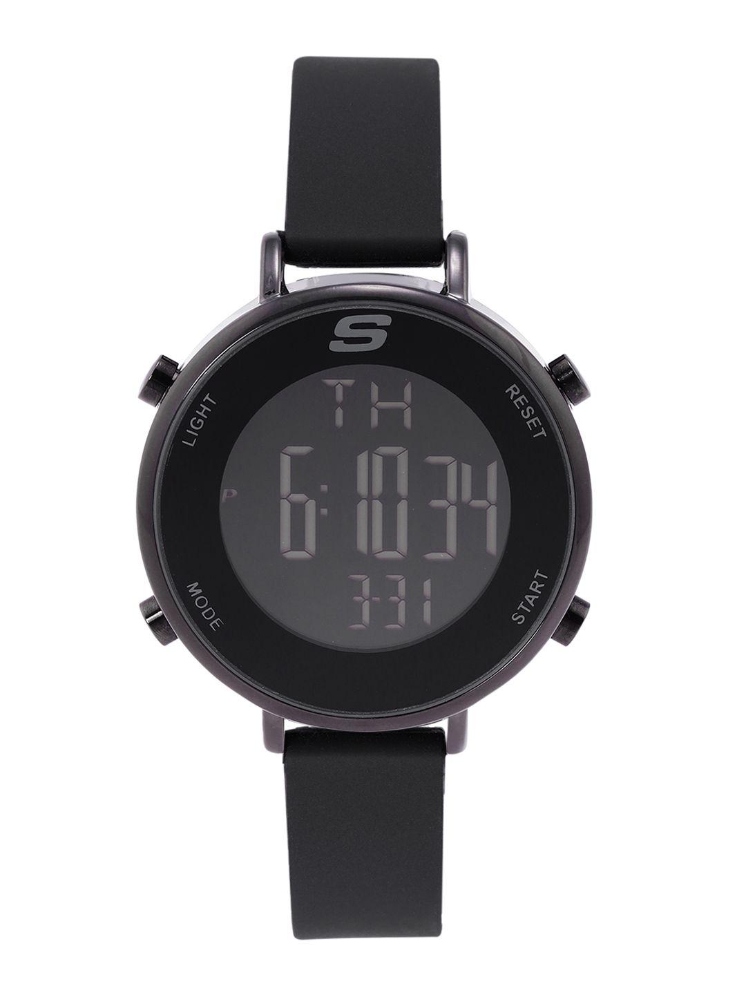 skechers women black magnolia digital watch sr6065