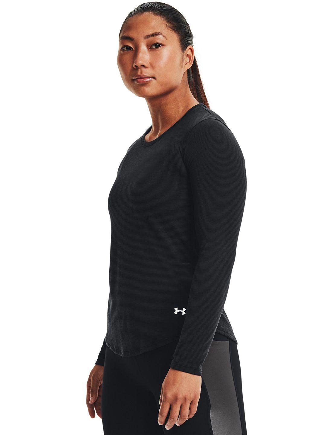 under armour women black streaker long sleeves t-shirt