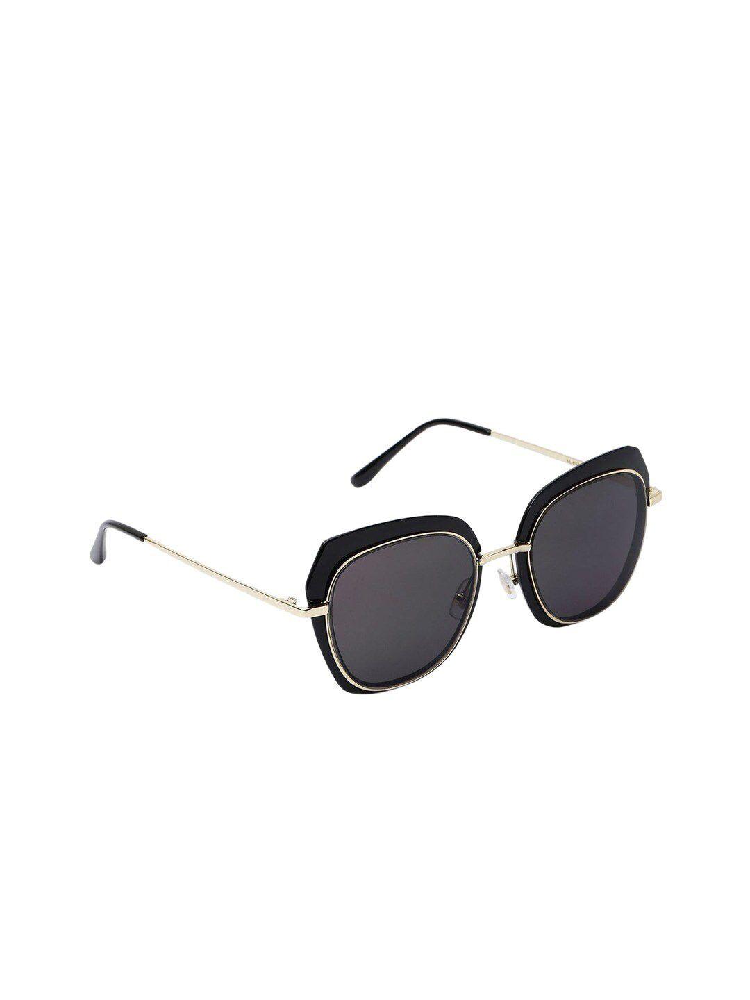 marc louis men black lens & black oval sunglasses with uv protected lens