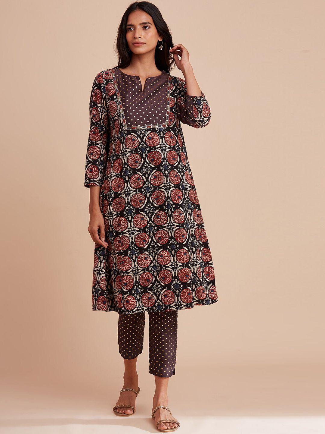 w the folksong collection women multicoloured ethnic motifs printed kurta