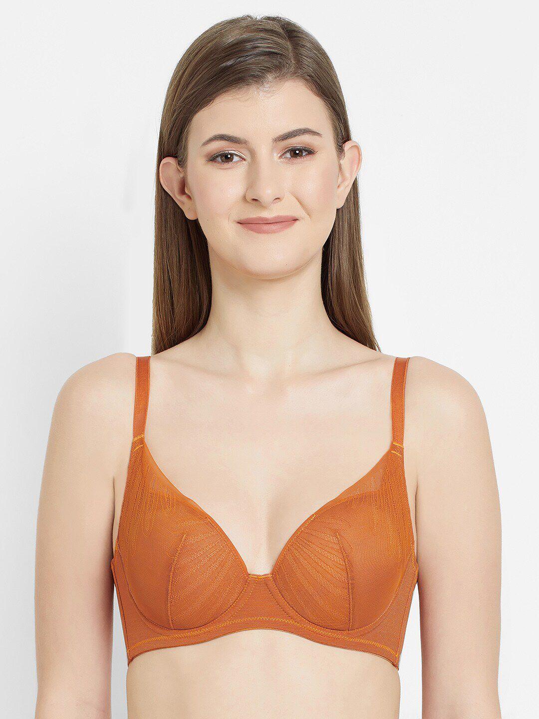 wacoal orange underwired lightly padded balconette bra