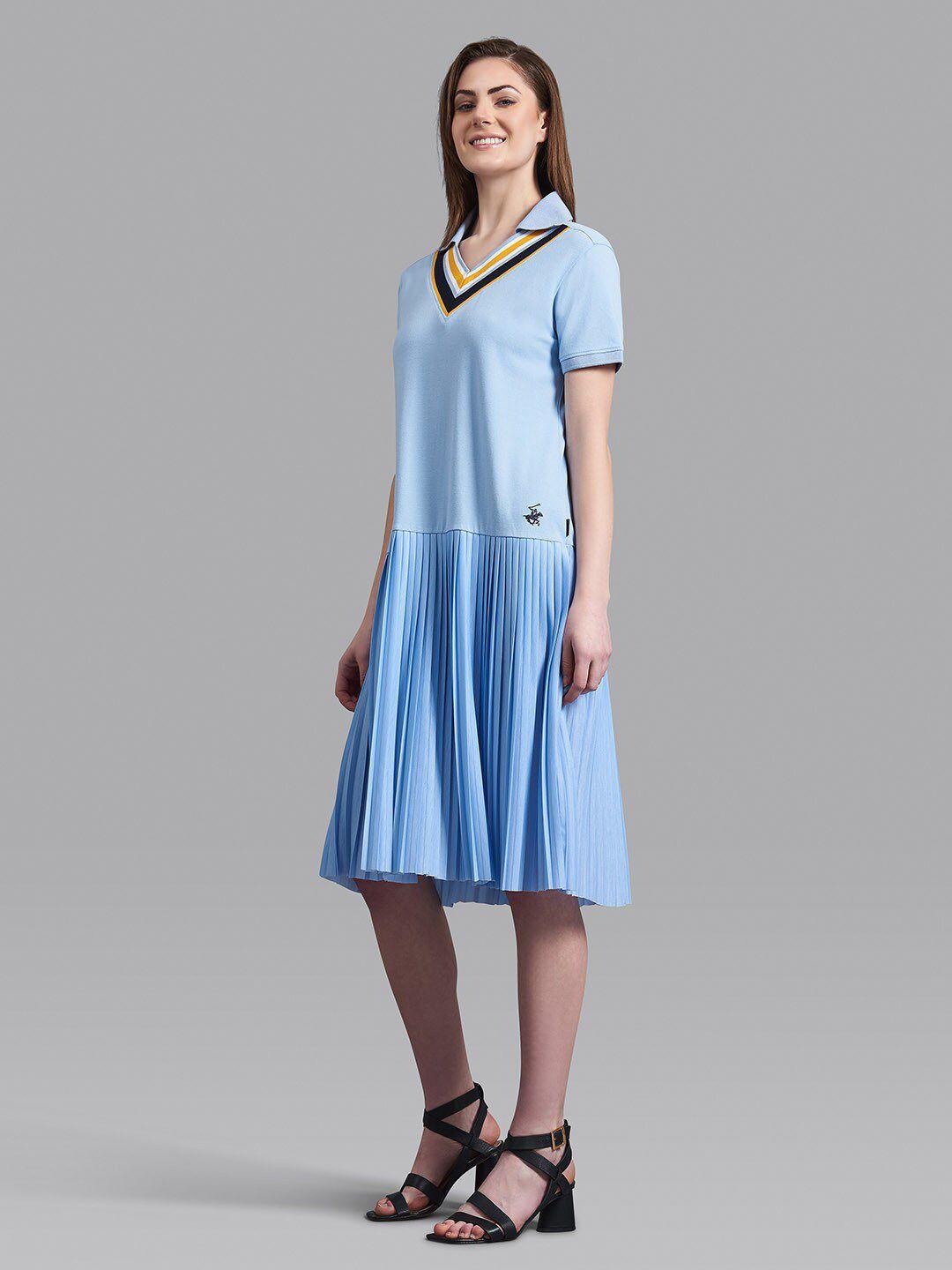 beverly hills polo club women blue a-line polo dress