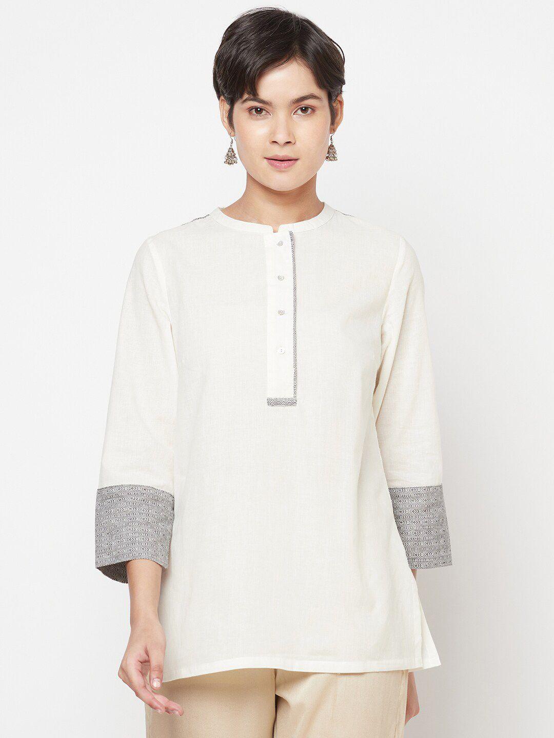 fabindia off white cotton top