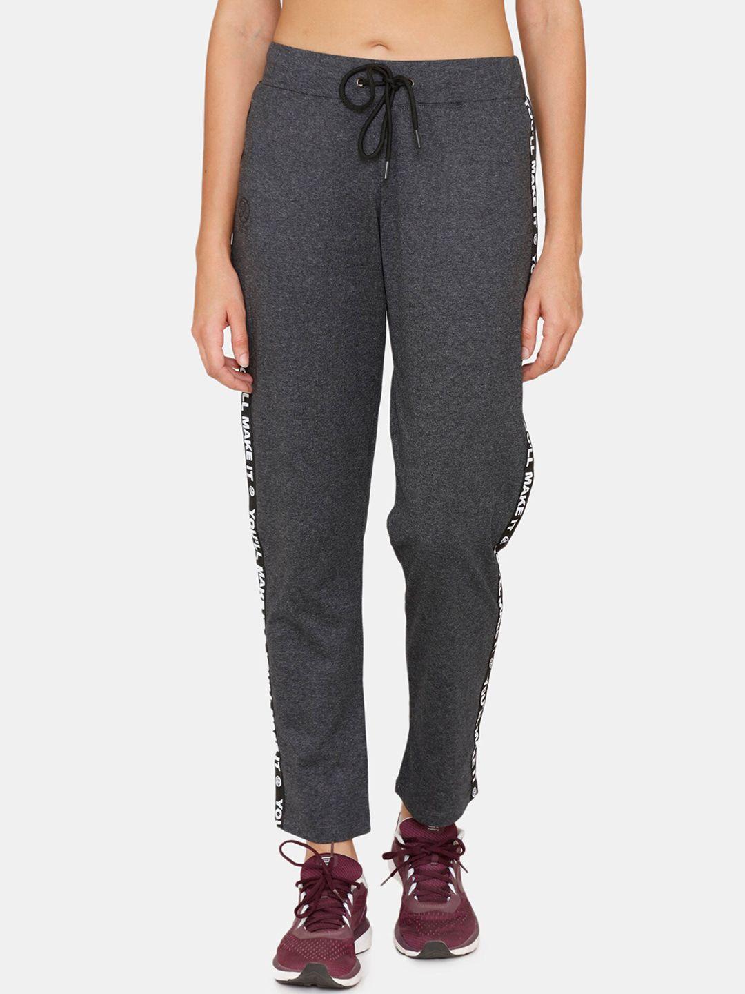 rosaline by zivame women black solid track pants