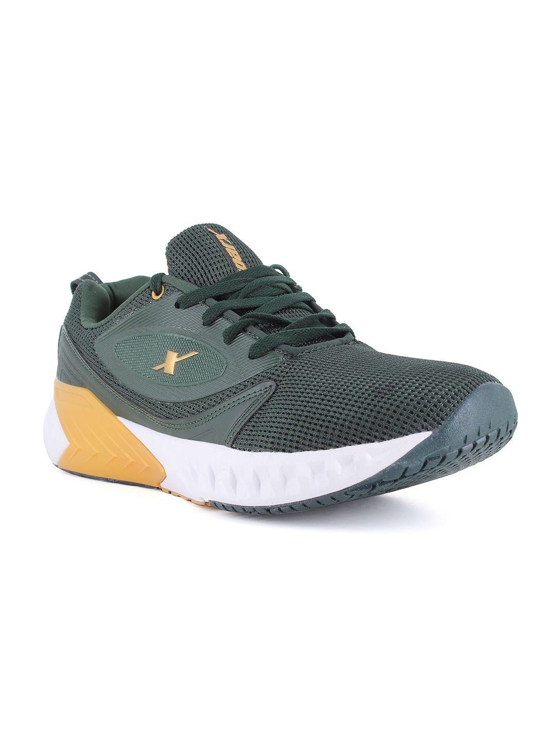 sparx men green mesh running non-marking shoes