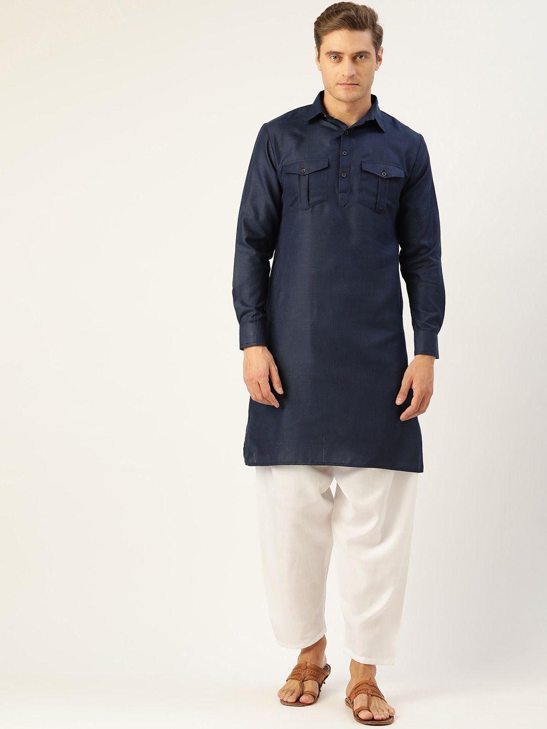 molly & michel men blue pathani kurta