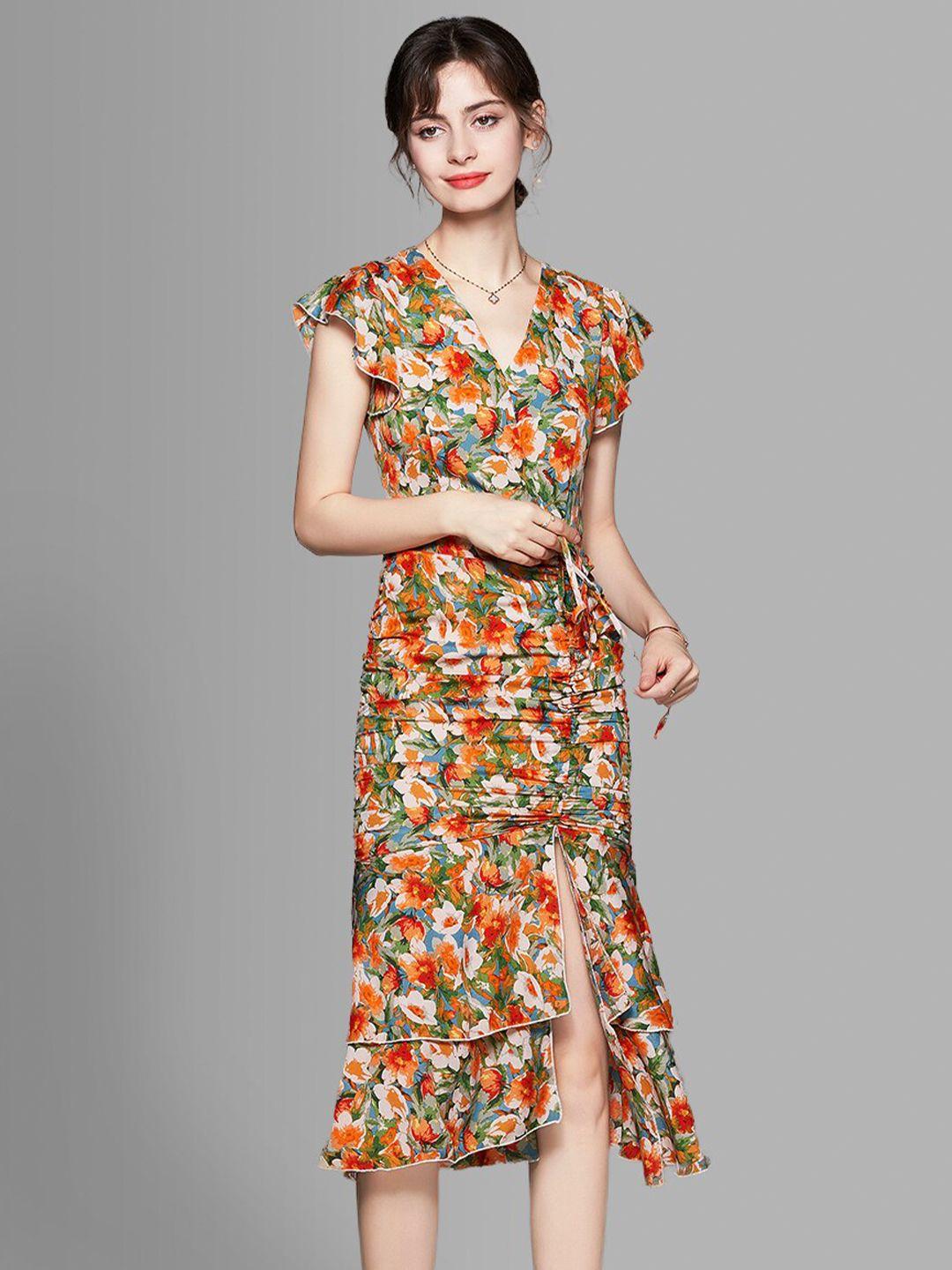 jc collection multicoloured floral sheath maxi dress